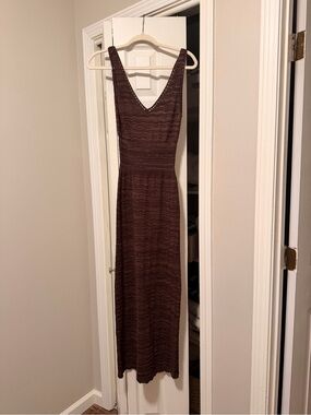 Torn by Ronny Kobo Brown Crochet Knit Maxi Dress – Size S